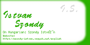 istvan szondy business card